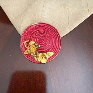 Vintage Red Hat Brooch